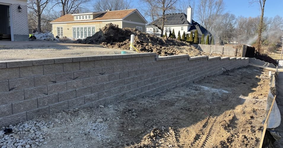 Structurally sound retaining wall built in O’Fallon IL